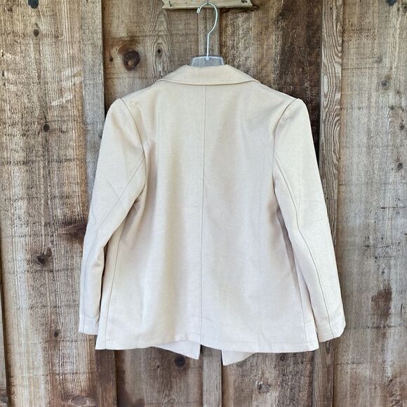 Sidefeel Casual Blazer Open Front Button Office Suit Jacket - Picture 4 of 10